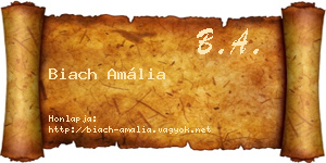Biach Amália névjegykártya